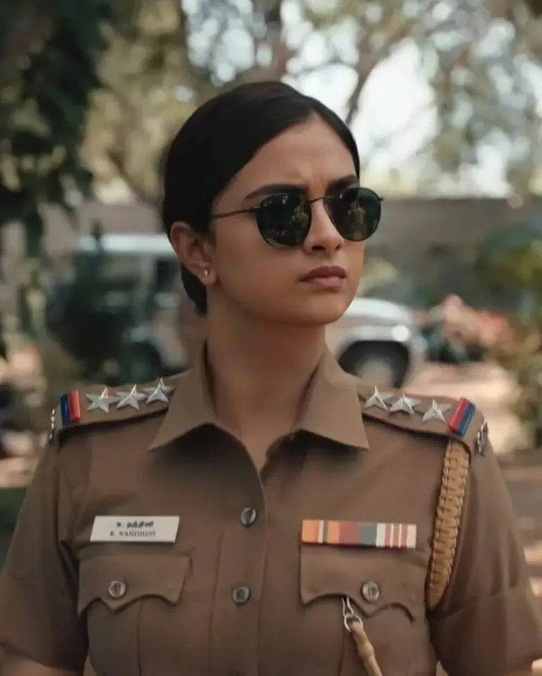 Keerthy Suresh in Police Uniform Looking Mass